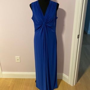 Royal Blue Maxi Dress with Knot Detail in Front